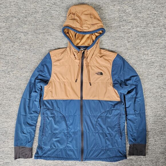 The North Face Jackets & Blazers - North Face Womens M Mountain Sweatshirt 2 Coat Blue Tan Full Zip Jacket Gorpcore